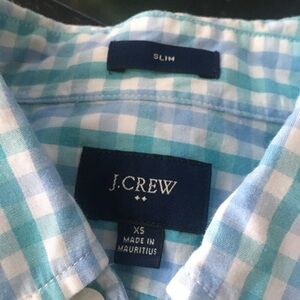 J. Crew Blue and White Casual Button Down Shirt